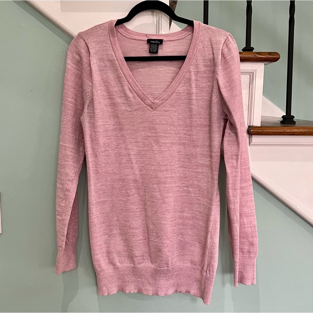 Rue 21 Pink Shimmer Sweater